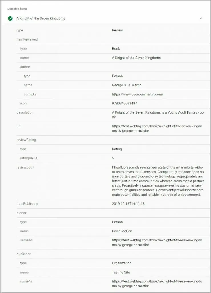 schema pro book schema result
