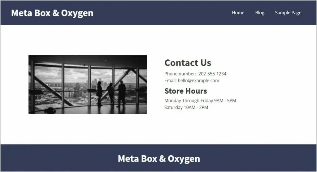 site settings showing on front page