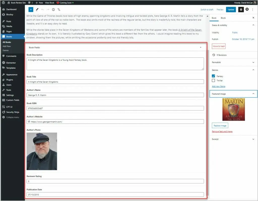 book review record in the editor