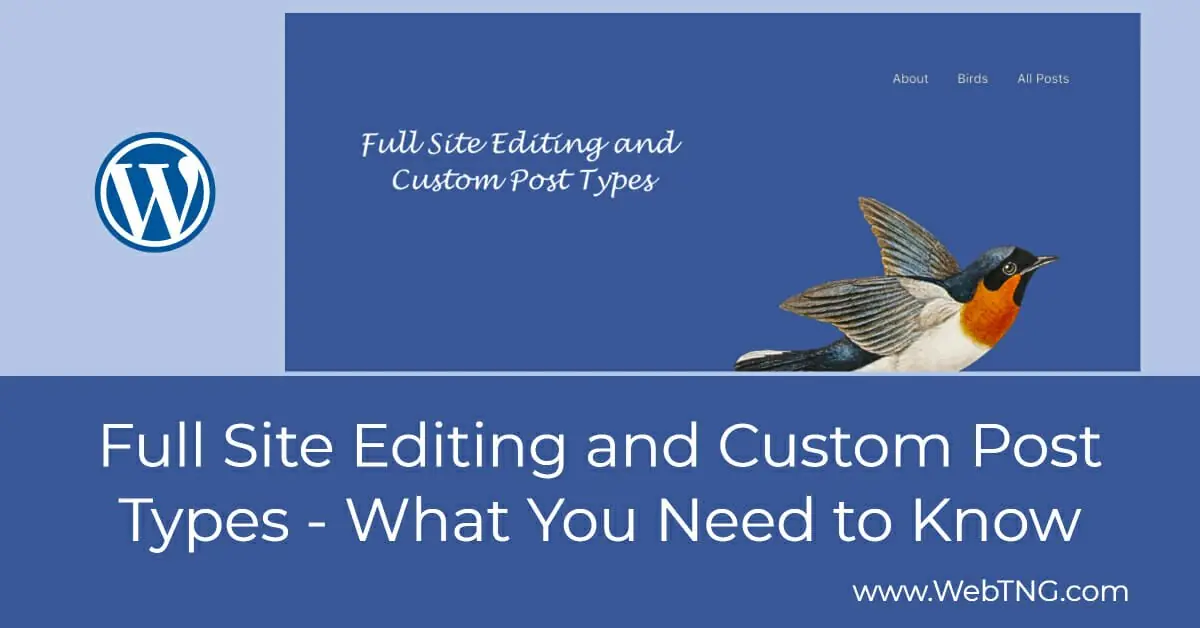full site editing and custom post types