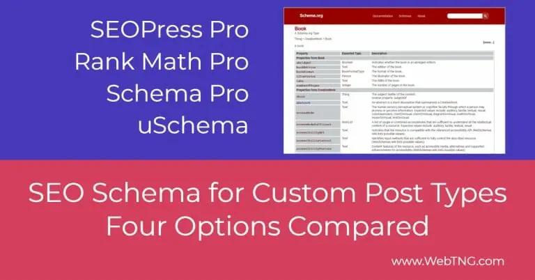 seo schema for custom post types four options compared