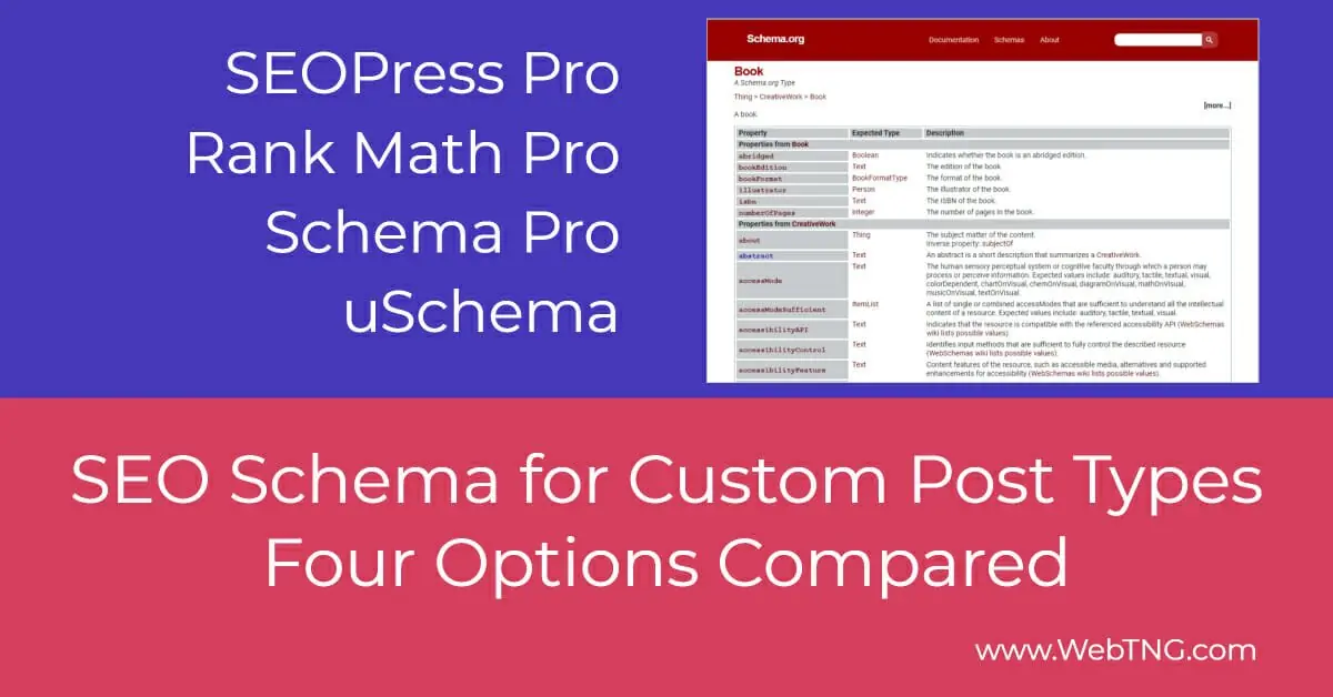 seo schema for custom post types four options compared