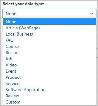 seopress schema types