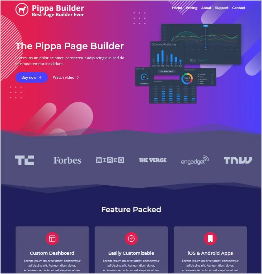 testing site home page