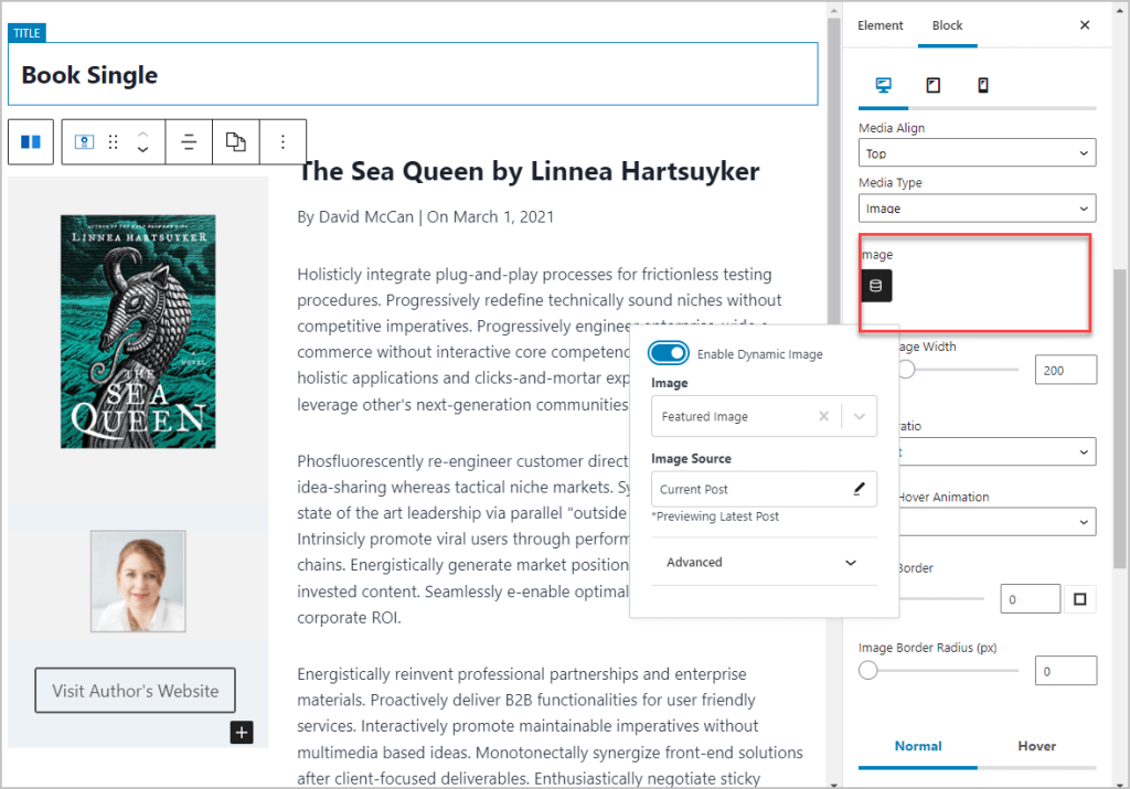 accessing dynamic data for images
