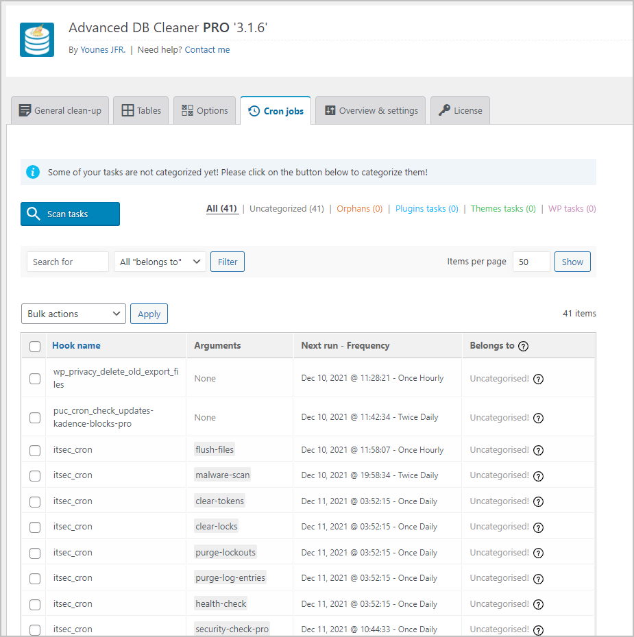 advanced db cleaner cron jobs