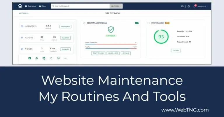website maintenance my routines and tools