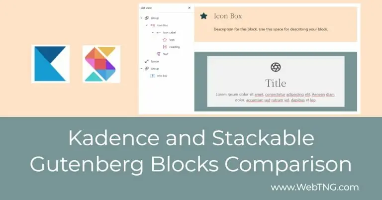 kadence and stackable gutenberg blocks comparison