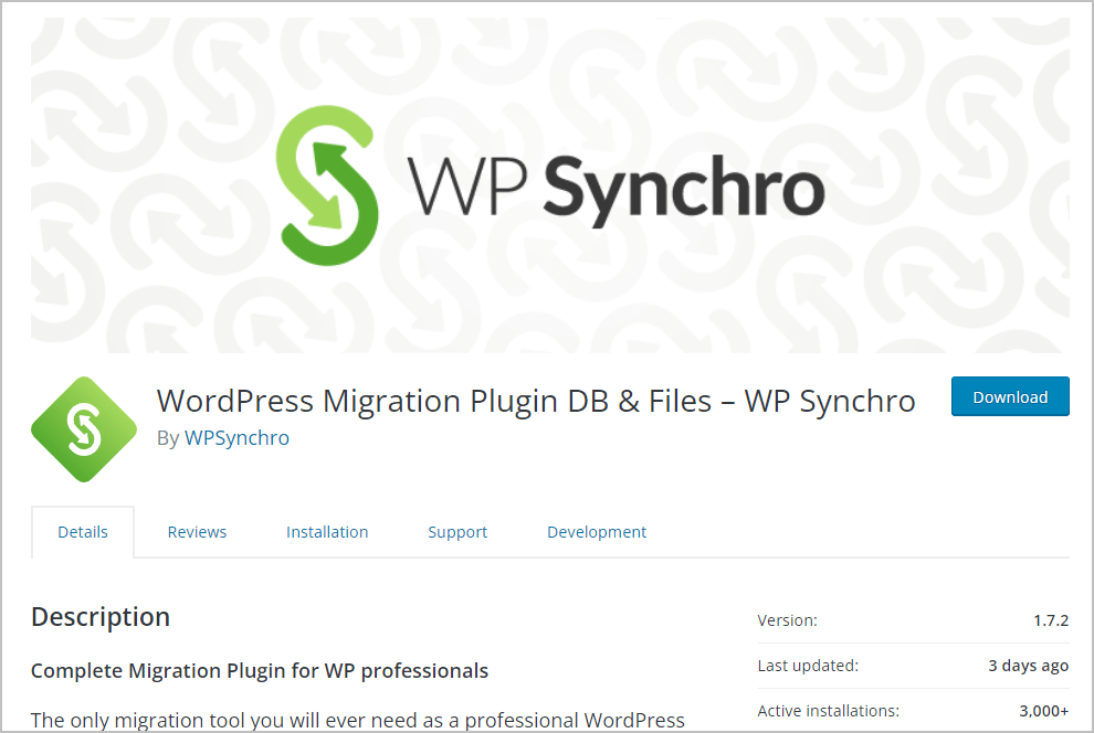 wp synchro on wp org
