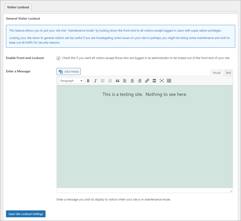 aio maintenance mode configuration