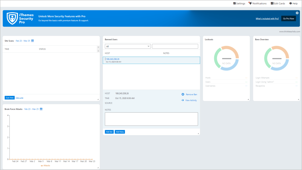 ithemes dashboard