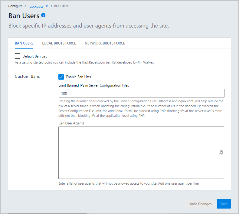 ithemes lockout options