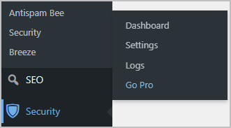 ithemes security admin menu
