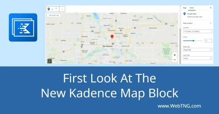 the new kadence map block