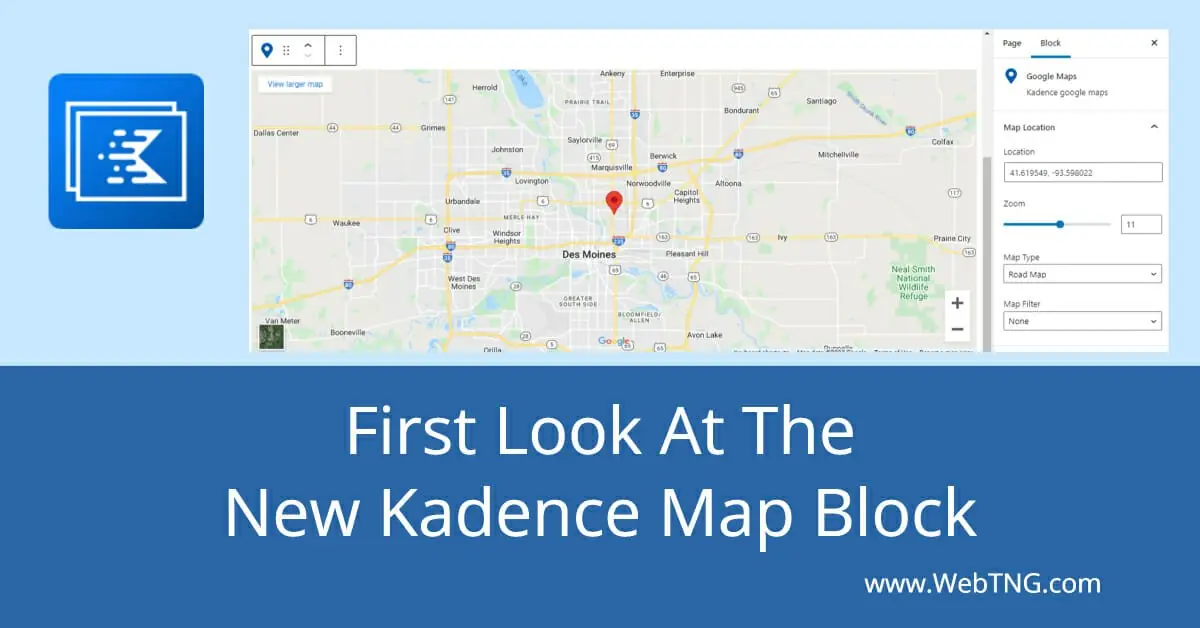 the new kadence map block