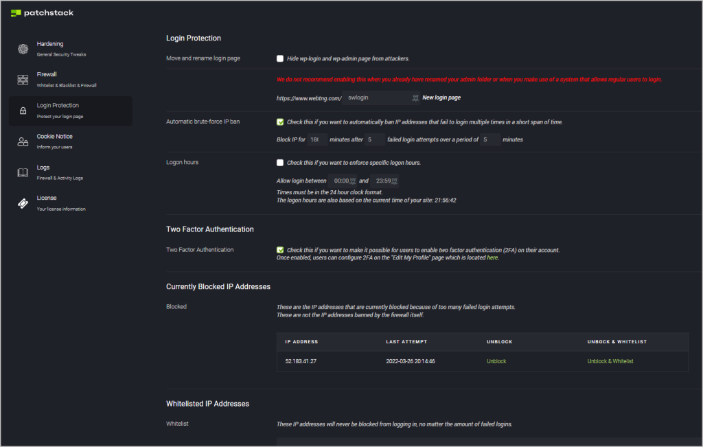 patchstack login protection