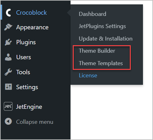 two theme template areas