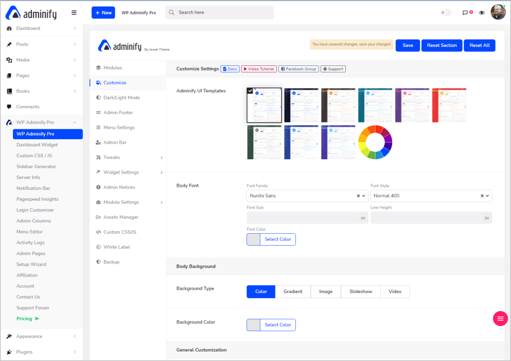 admify light mode default theme