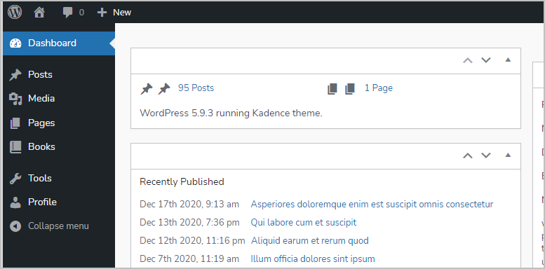 adminify comments menu not showing