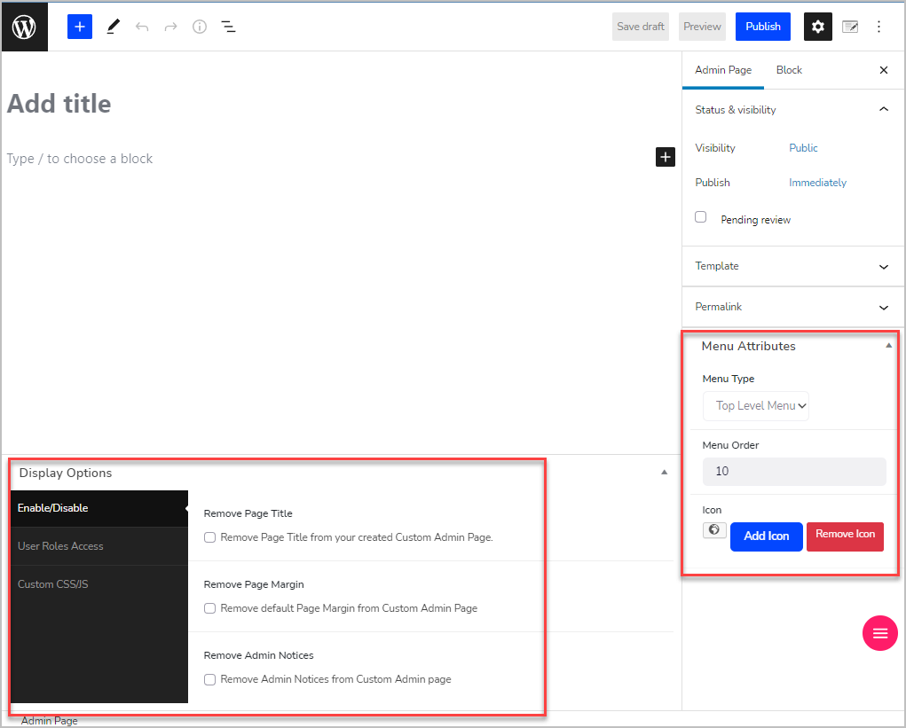 adminify custom admin screen