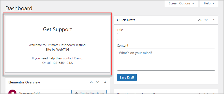 html widget example
