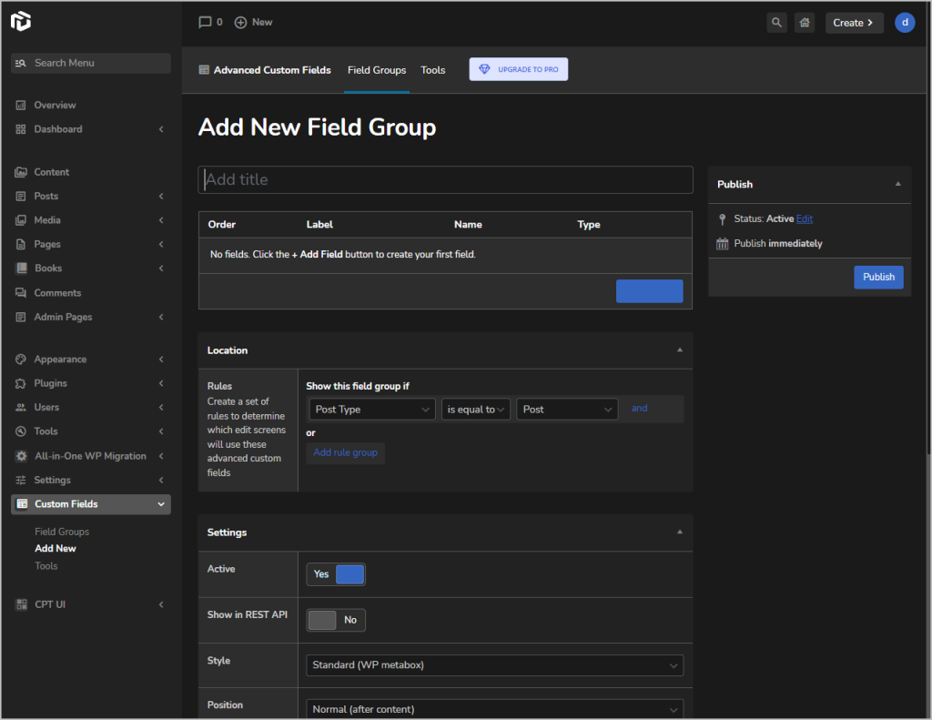 uipress acf interface