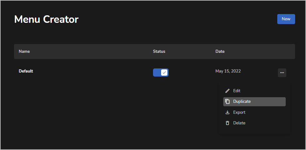 uipress back to starting screen for the menu editor