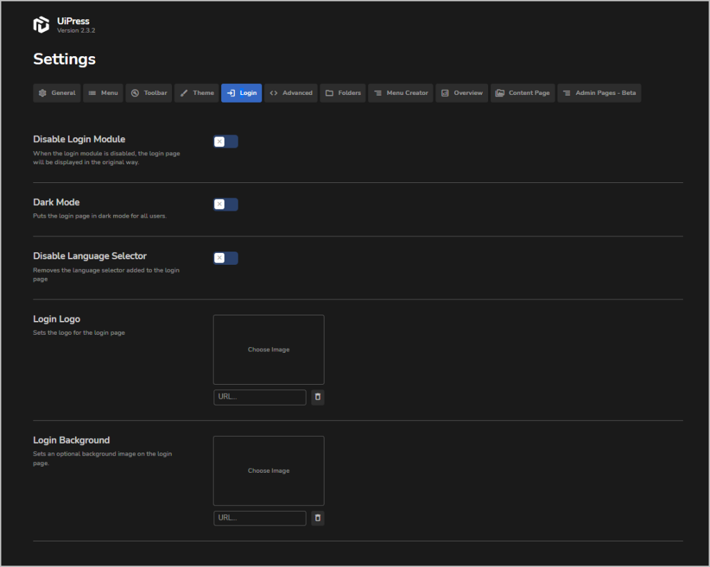 uipress customize the login page