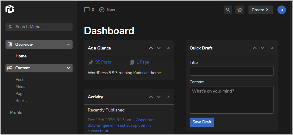 uipress final menu for editor