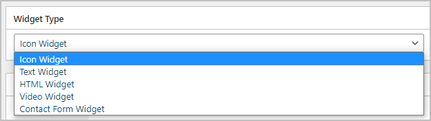 widget types