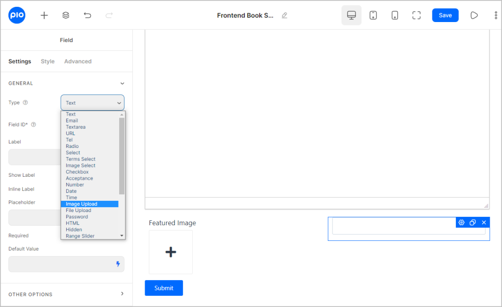 add image upload field