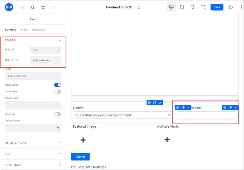 adding url field