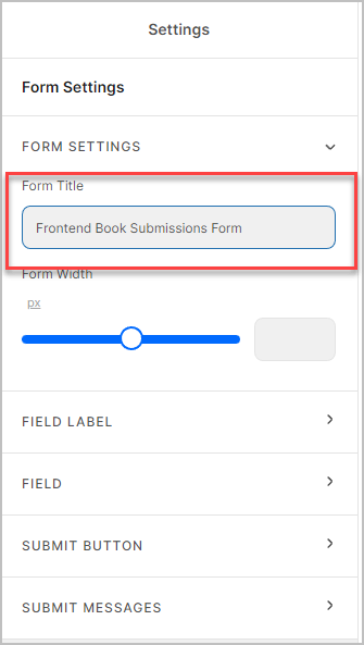 change form name