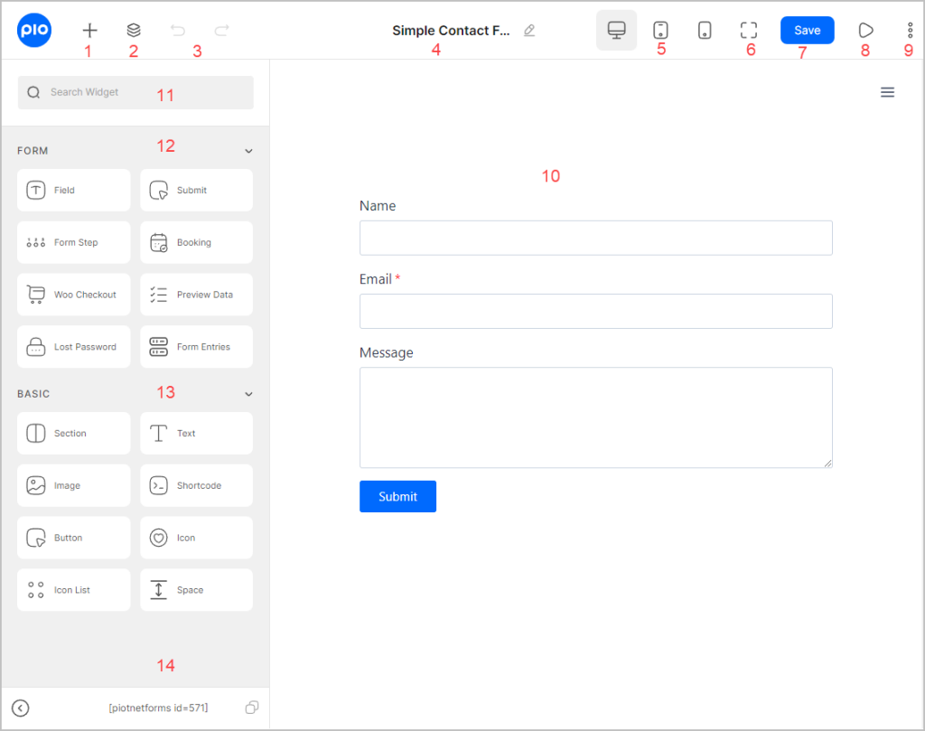 form editor map