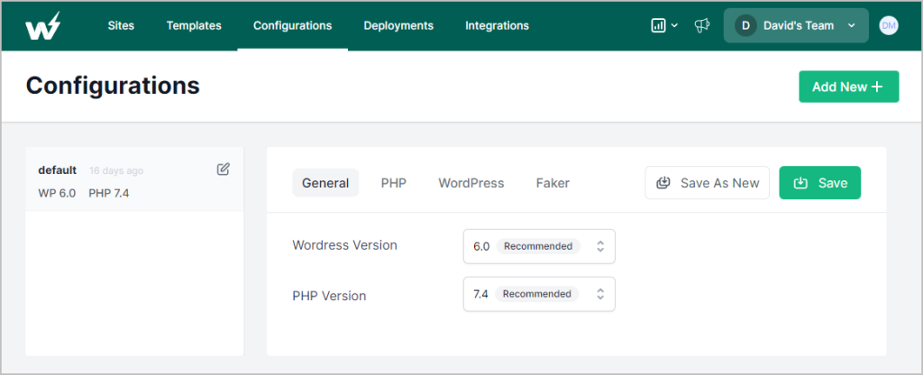 instawp configurations
