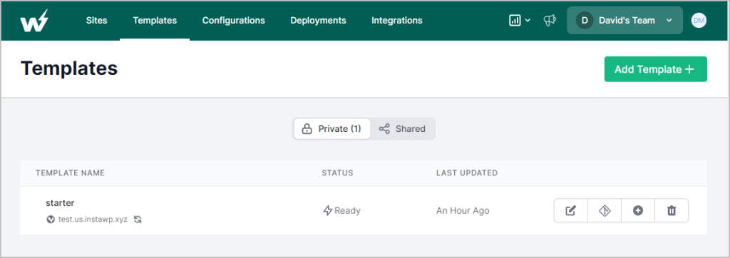 instawp templates page