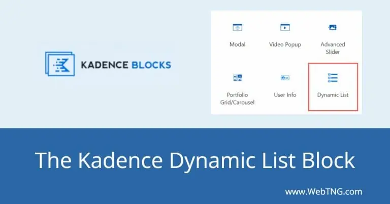 kadence dynamic list block
