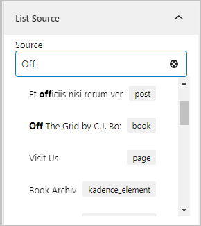 list source search