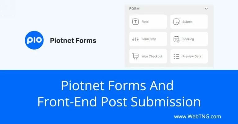 piotnet forms and front end post submission