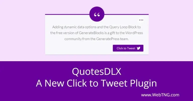 quotesdlx a new click to tweet plugin