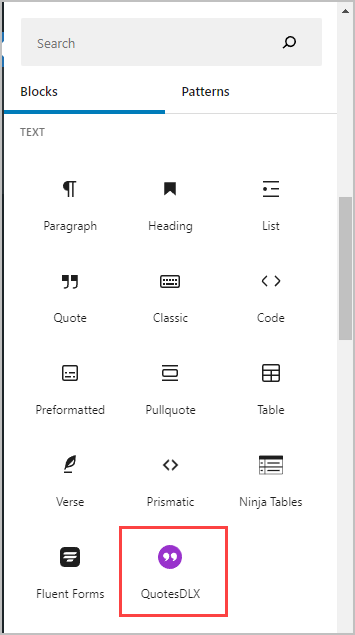 quotesdlx block in list
