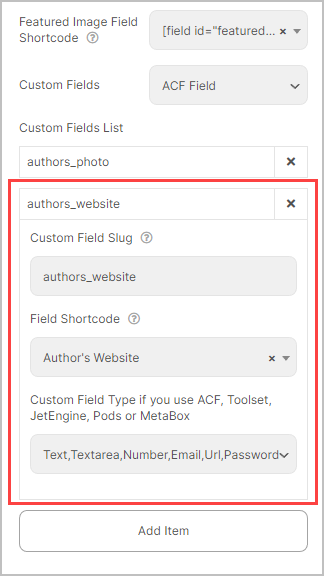 set url field