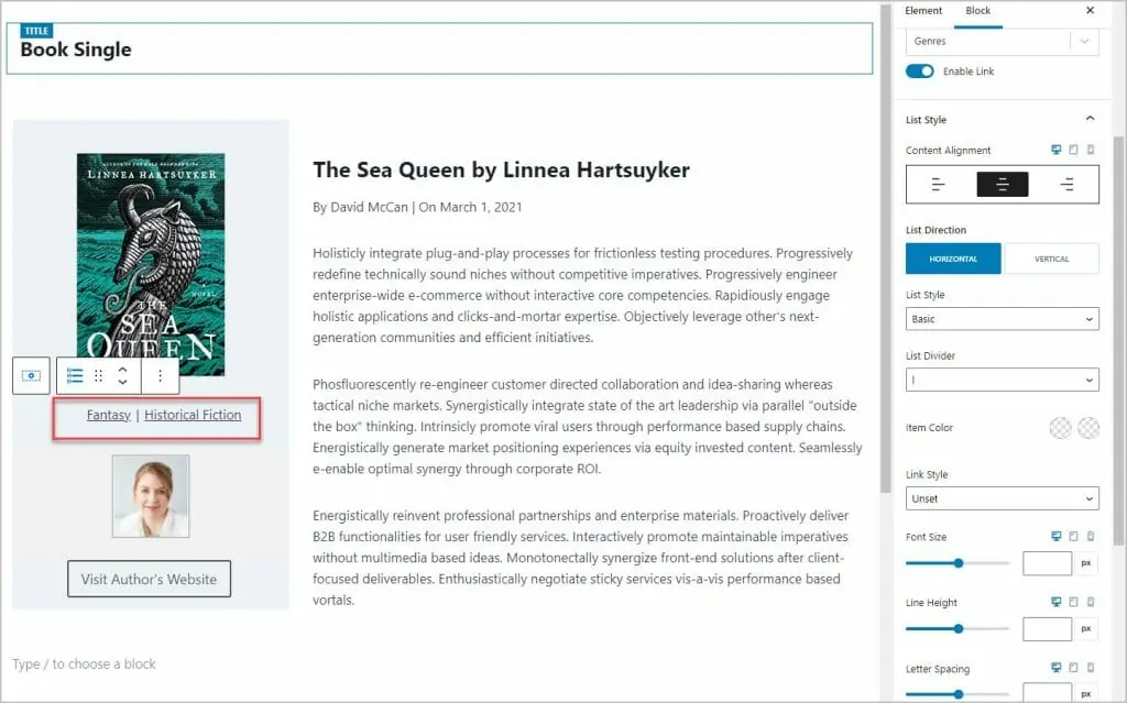 two taxonomy terms showing