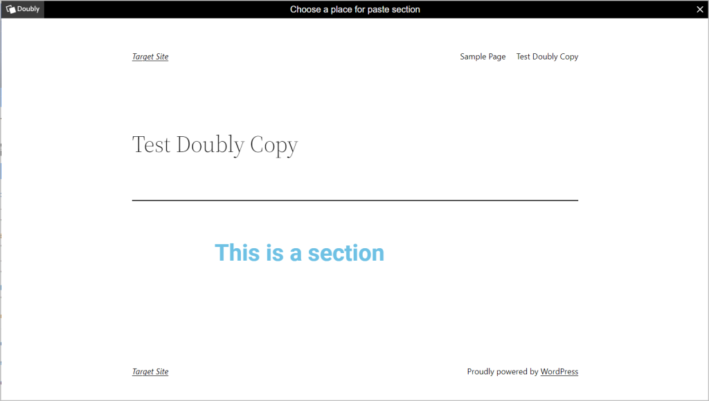 chose a place for the section