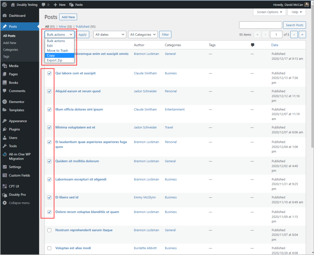 double source site tem posts selected