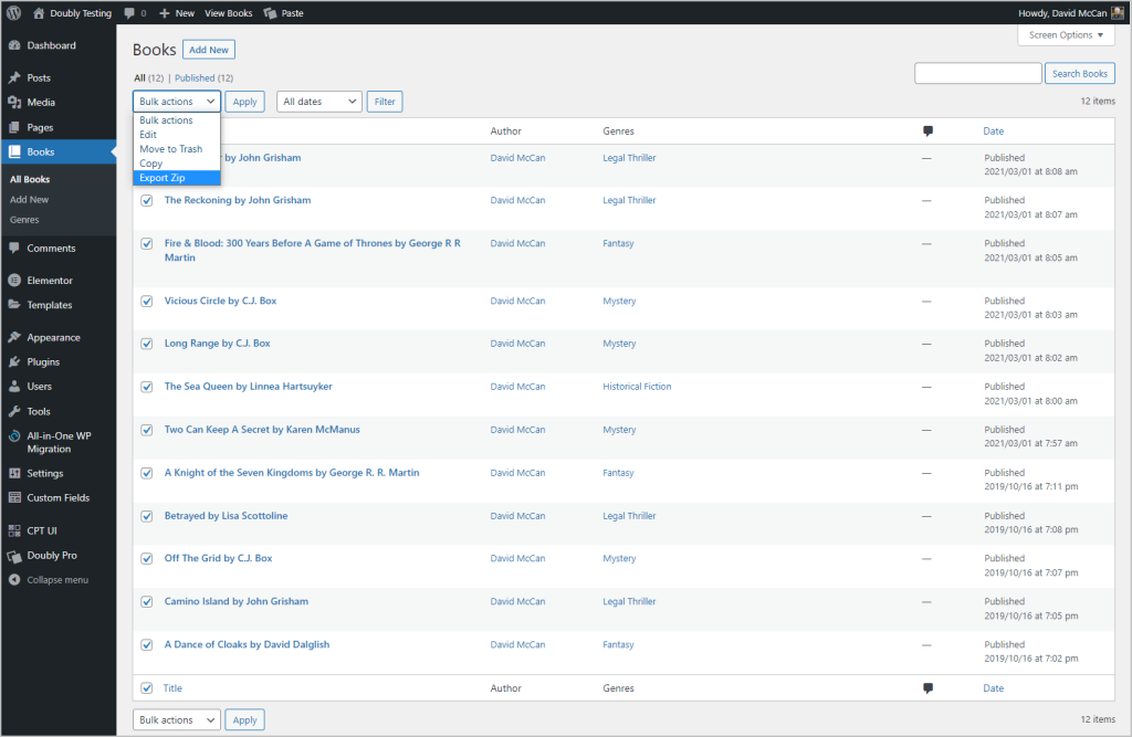 export to zip option