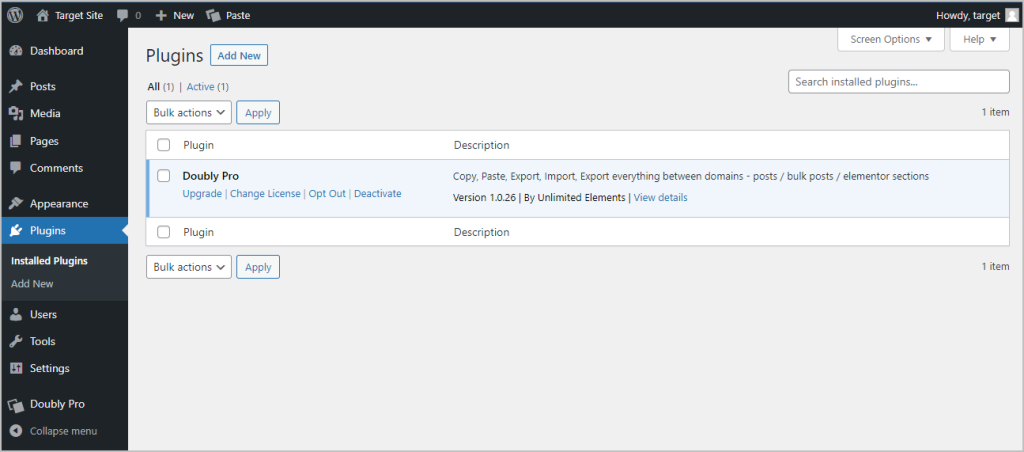 target site doubly pro intalled