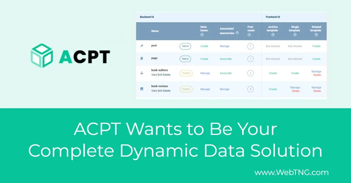 ACPT Wants to Be Your Complete Dynamic Data Solution - WebTNG