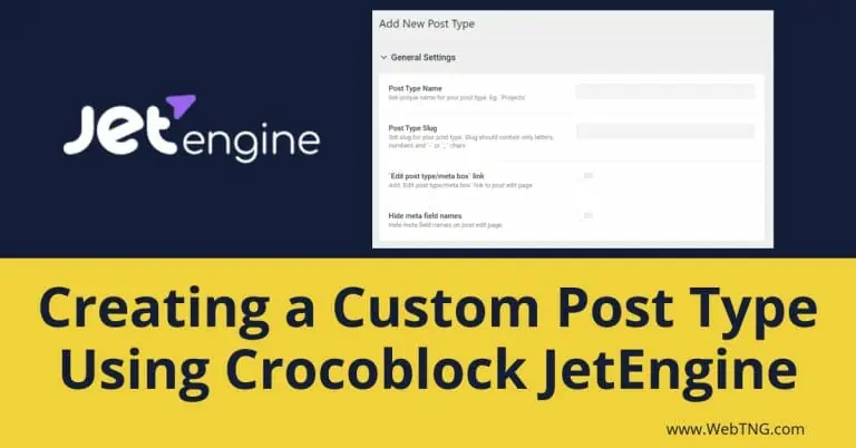 creating a custom post type using crocoblock jetengine