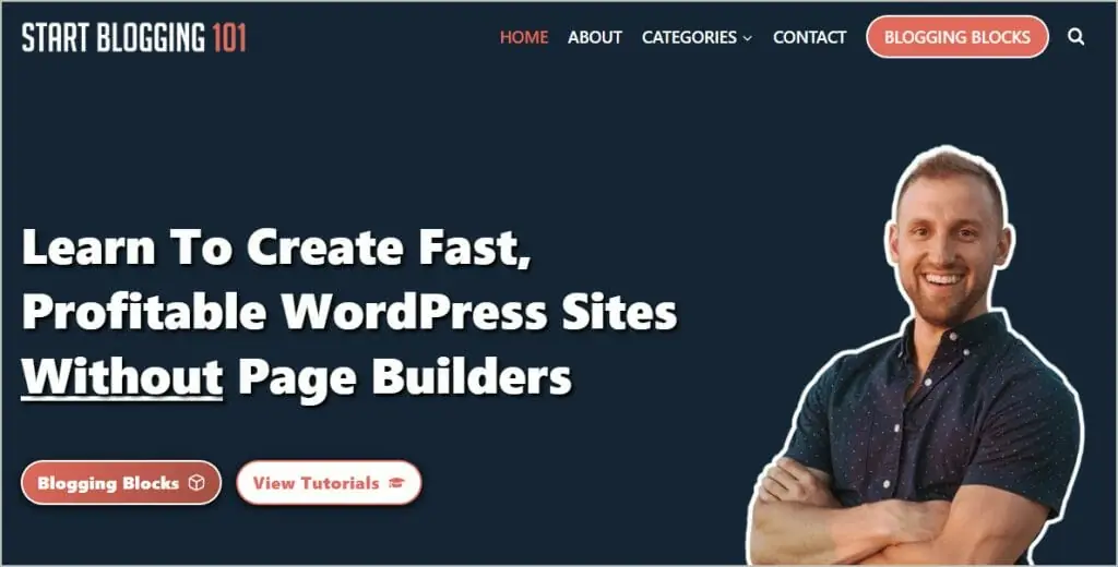 start blogging 101 home page